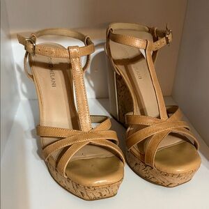Giorgio Armani Camel Platform Sandals Size 7